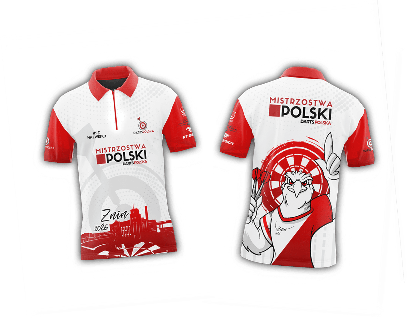 Oficjalna koszulka POLO Mistrzostw Polski 2026 — przód i tył